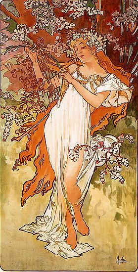 Alfons Mucha Spring oil painting image